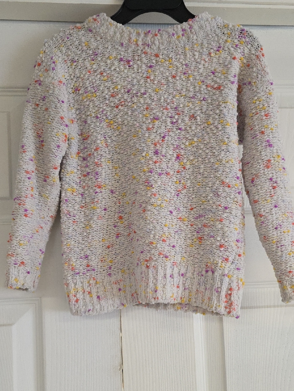 Cat & Jack Cream Knit Sweater with Multicolor Speckles